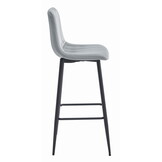 Luxe Fluwelen Design Barkruk - Zilvergrijs met Ergonomische Zitting