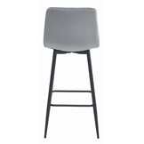 Luxe Fluwelen Design Barkruk - Zilvergrijs met Ergonomische Zitting