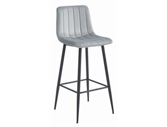 Ergonomische Barkruk met Fluwelen Comfort - Zilvergrijs 104 cm