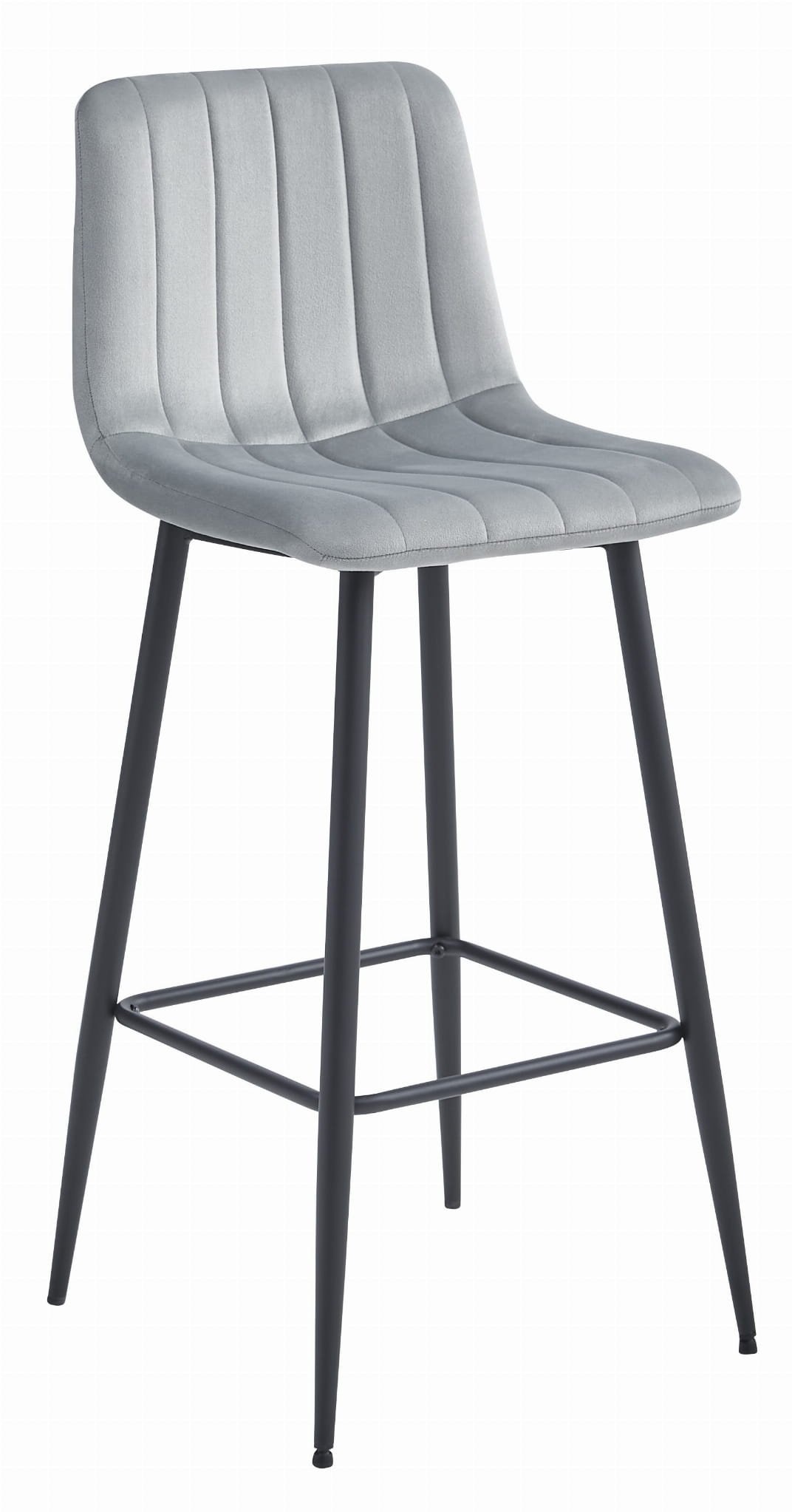 Ergonomische Barkruk met Fluwelen Comfort - Zilvergrijs 104 cm