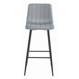 Ergonomische Barkruk met Fluwelen Comfort - Zilvergrijs 104 cm