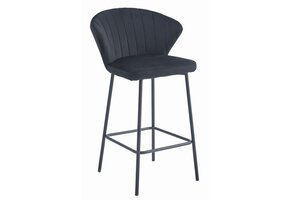 Ergonomische Fluwelen Barkrukken - Zwart Staal - Duoset