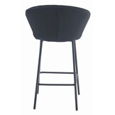 Ergonomische Fluwelen Barkrukken - Zwart Staal - Duoset