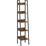 Moderne Industriële Boekenkast - Smal Model - Bruin/Zwart