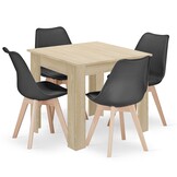 Starter Eethoek - Complete 5-delige Set - Eiken Sonoma/Zwart