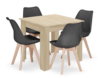 Starter Eethoek - Complete 5-delige Set - Eiken Sonoma/Zwart