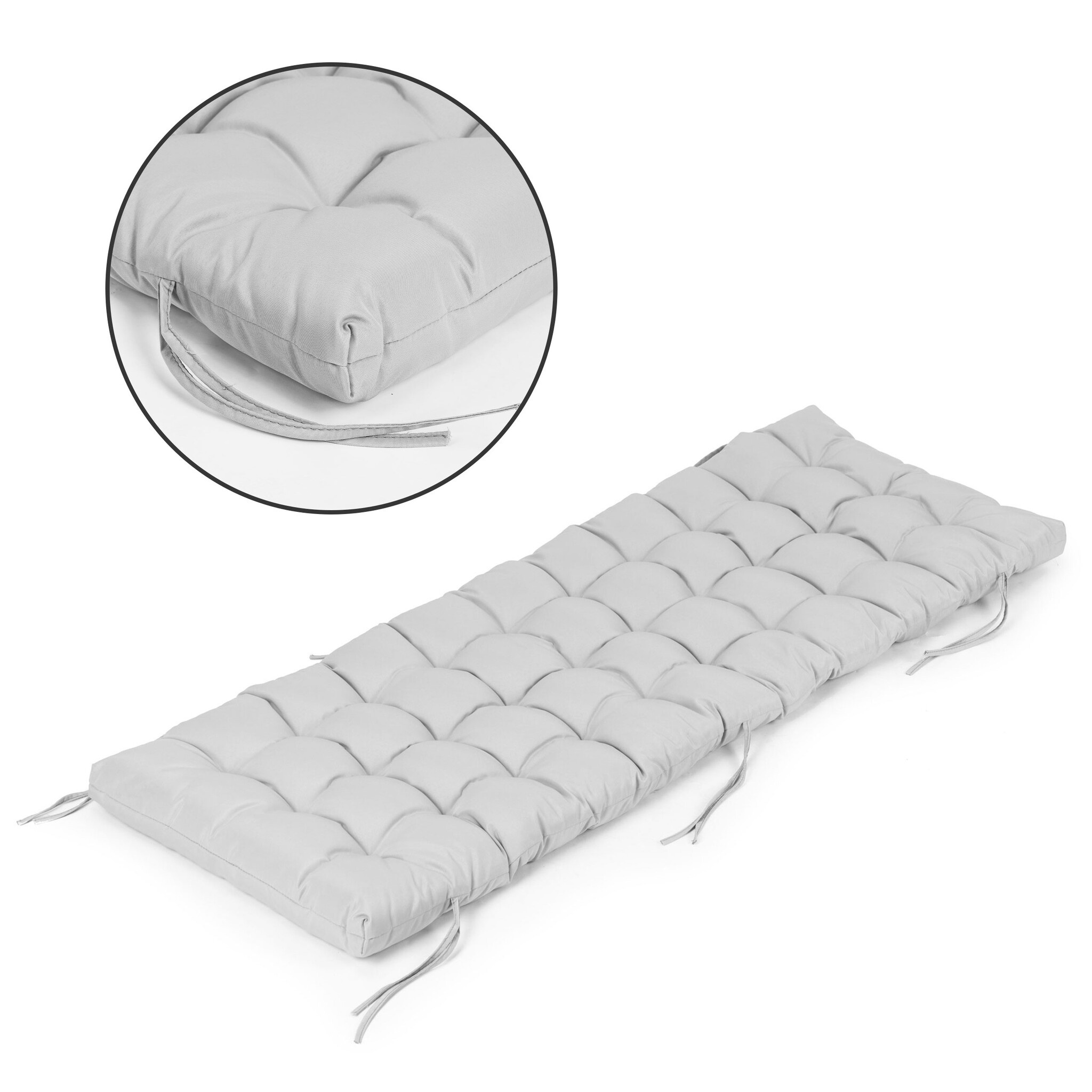 Waterdicht Tuinstoelkussen XL - Luxe Comfort - Grijs 145cm