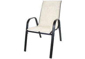 Stapelbare Tuinstoel Beige - Onderhoudsvriendelijk - Ruime Zit 90cm