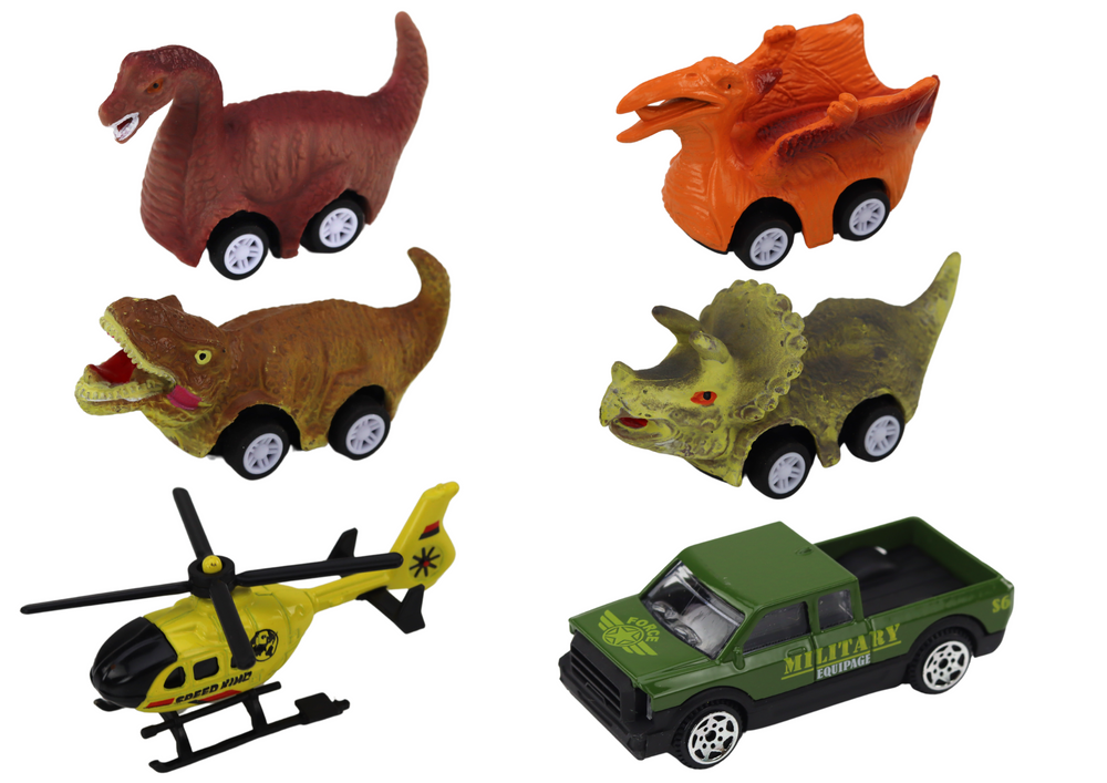 Interactieve Dinosaurus Vrachtwagen Set - 6-delig met Geluidseffecten