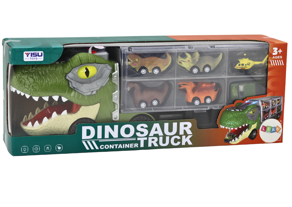 Interactieve Dinosaurus Vrachtwagen Set - 6-delig met Geluidseffecten