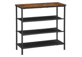 Compacte Schoenenkast 30cm - Industrieel Design - 3 Planken - Bruin