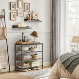 Vintage Look Schoenenkast - Industriële Stijl - Metaal & Hout - Bruin