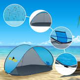 Ruime strand- en tuintent - Zelfopzettend - UV-bescherming - 4 personen