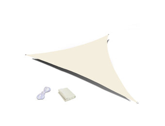 Luxe Driehoekig Tuinzeil - Beige Zonwering 4x4x4m - UV-werend Design