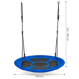 Grote Familie Nestschommel Blauw - Tot 150kg - Samen Schommelen Ø100cm