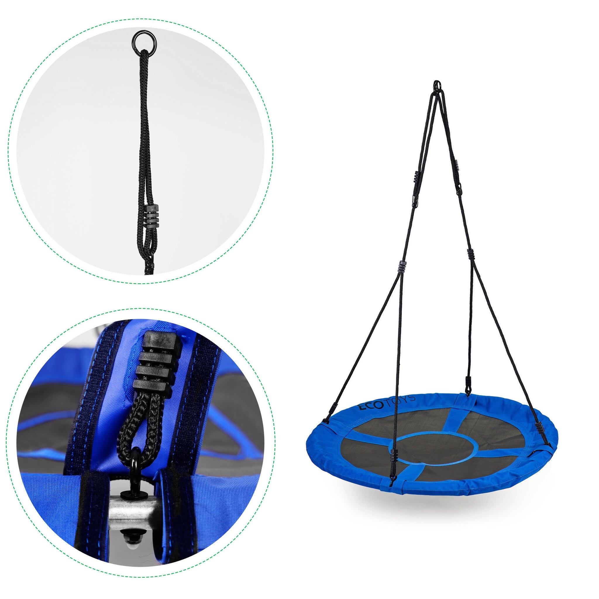 Veilige Kinder Nestschommel - Weerbestendig Blauw - 3+ jaar - Ø100cm