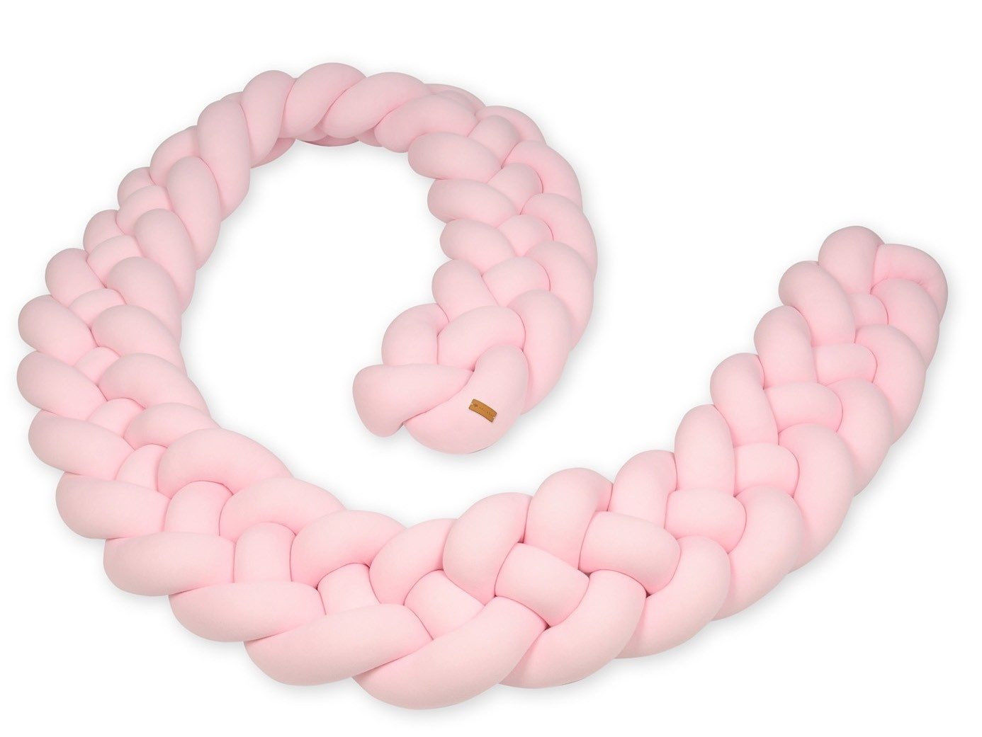 Veilige Bedbumper Baby - Wasbaar Knoopkussen 3,5m Lichtroze