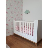 Veilige Bedbumper Baby - Wasbaar Knoopkussen 3,5m Lichtroze