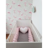 Luxe Lichtroze Bedbumper - Stijlvolle Babykamer Decoratie 3,5m
