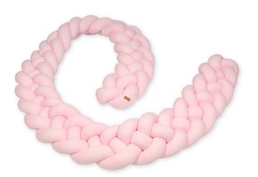 Handgemaakte Zachte Bedbumper - Lichtroze Babybed 3,5m