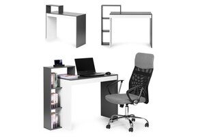 Multifunctioneel Bureau met Boekenkast - Compact Design - 4 Planken