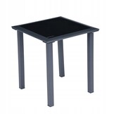 Design Tuinset - 2 Ergonomische Stoelen met Bijzettafel - Zwart Aluminium
