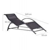 Design Tuinset - 2 Ergonomische Stoelen met Bijzettafel - Zwart Aluminium