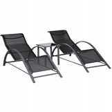 Luxe 3-delige Tuinset - Moderne Stoelen - Weerbestendig Aluminium