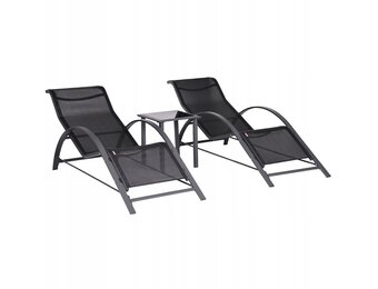 Luxe 3-delige Tuinset - Moderne Stoelen - Weerbestendig Aluminium