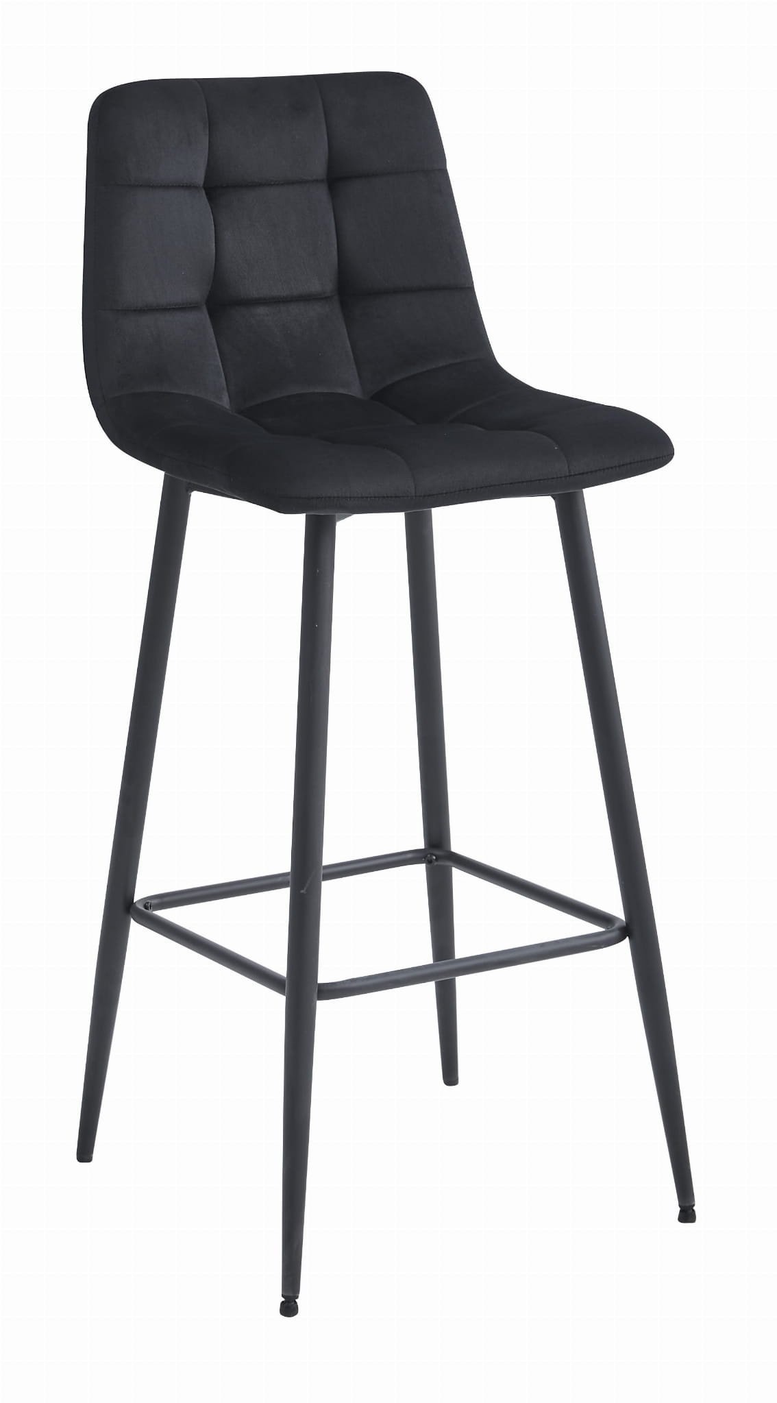 Ergonomische Barkruk - Zwart Fluweel - Extra Comfort