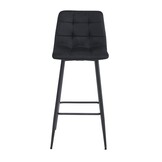 Ergonomische Barkruk - Zwart Fluweel - Extra Comfort