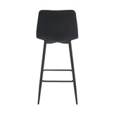 Ergonomische Barkruk - Zwart Fluweel - Extra Comfort