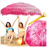 Stevige Strandparasol XL - Roze Hawaii Design - UV-bescherming - 160 cm