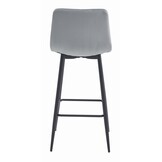 Barkruk Fluweel Zilver - Zelfmontage - Inclusief Vloerbeschermers