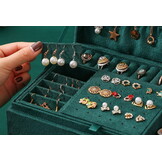 Duurzame Sieradendoos Eco-Leer - Flessengroen Design - Ruime Opbergruimte