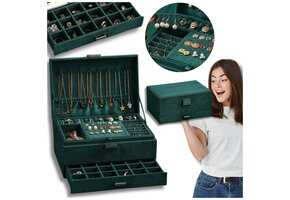 Grote Sieraden Organizer - Flessengroen - Veelzijdig Opbergsysteem