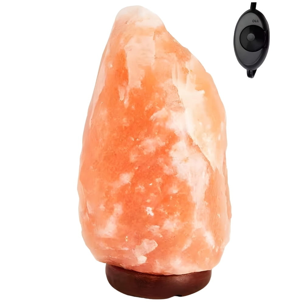 Premium Himalaya Zoutlamp XXL | Dimbaar | Complete Set met Houten Standaard