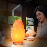 Premium Himalaya Zoutlamp XXL | Dimbaar | Complete Set met Houten Standaard