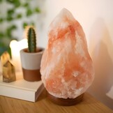 Premium Himalaya Zoutlamp XXL | Dimbaar | Complete Set met Houten Standaard
