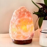 Premium Himalaya Zoutlamp XXL | Dimbaar | Complete Set met Houten Standaard