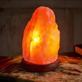 Premium Himalaya Zoutlamp XXL | Dimbaar | Complete Set met Houten Standaard