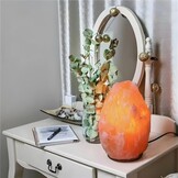 Premium Himalaya Zoutlamp XXL | Dimbaar | Complete Set met Houten Standaard