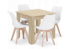 Compacte Eethoek Set - Modern Eiken/Wit - 80cm - 4 Persoons