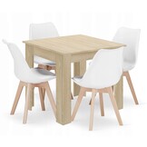 Ruimtebesparende Eethoek - 80x80 Tafel - 4 Comfortabele Stoelen