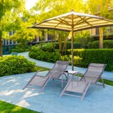 Tuinstoel - set van 2 - grijs - incl bijzettafel