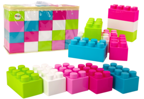 Bouwblokken - 20 stuks - 18.5x9x9 cm - inclusief tas