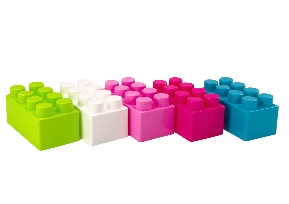 Bouwblokken - 20 stuks - 18.5x9x9 cm - inclusief tas