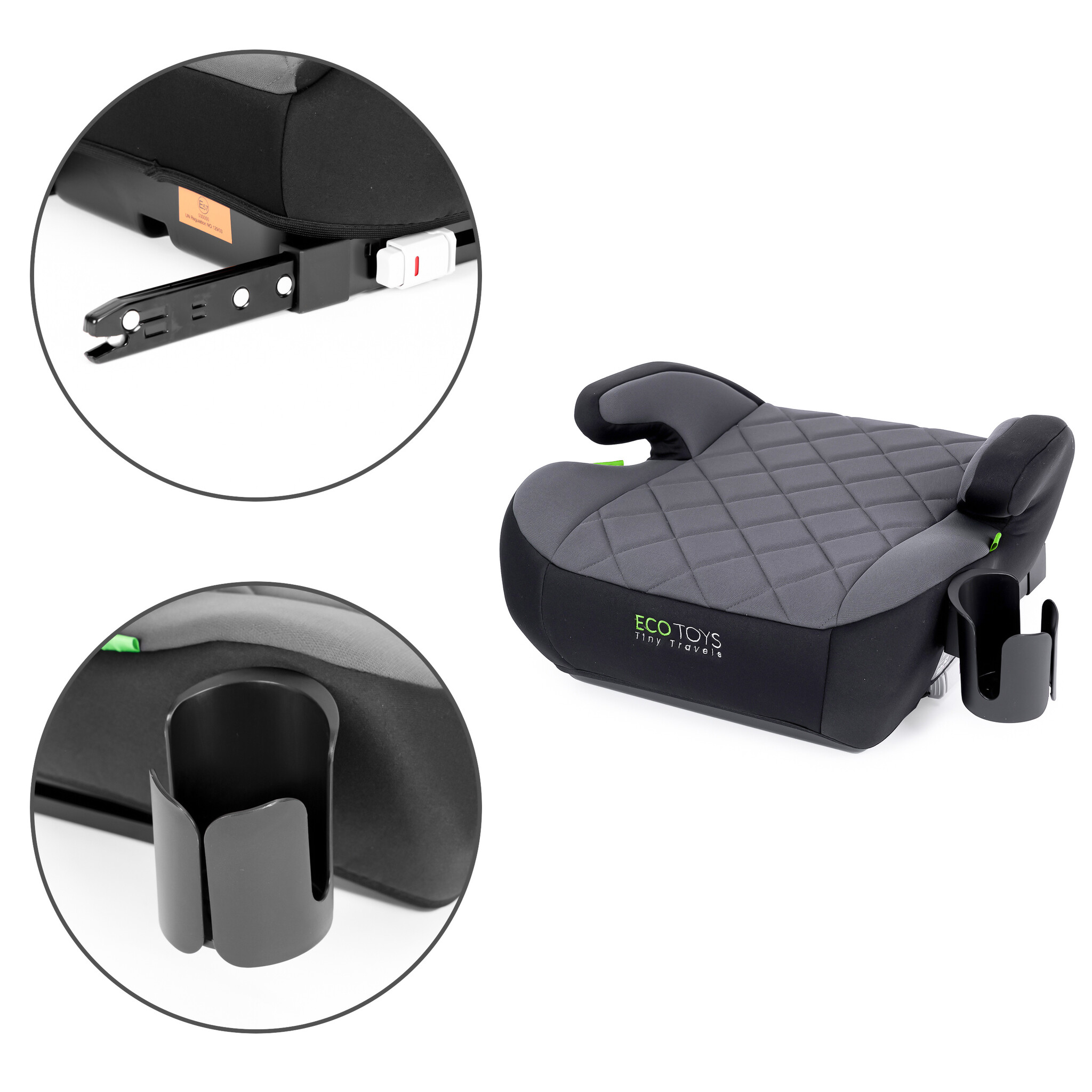 Stoelverhoger met isofix - 125-150 cm - iSize normen - drankhouder