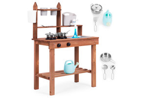 Speelkeuken - modderkeuken - werkende kraan - inclusief accessoires