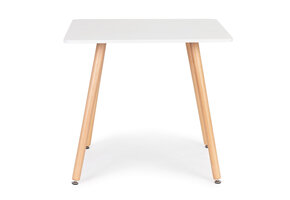 Eettafel Scandinavisch - beukenhout - 80x80 cm - mat wit